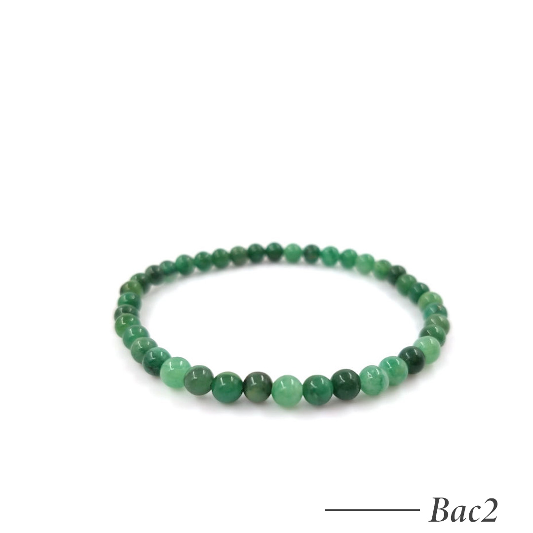 Bac2-African Jade Green Gemstone Lovers Bracelet Natural Lucky Prosperity Beaded Bracelet